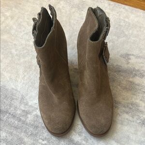 Lucky Brand Tan Suede Ankle Boots